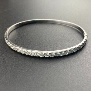 Odelia 18K White Gold 25 Diamond 2.7 + Carats Pave Half Around Bracelet 12.5gm